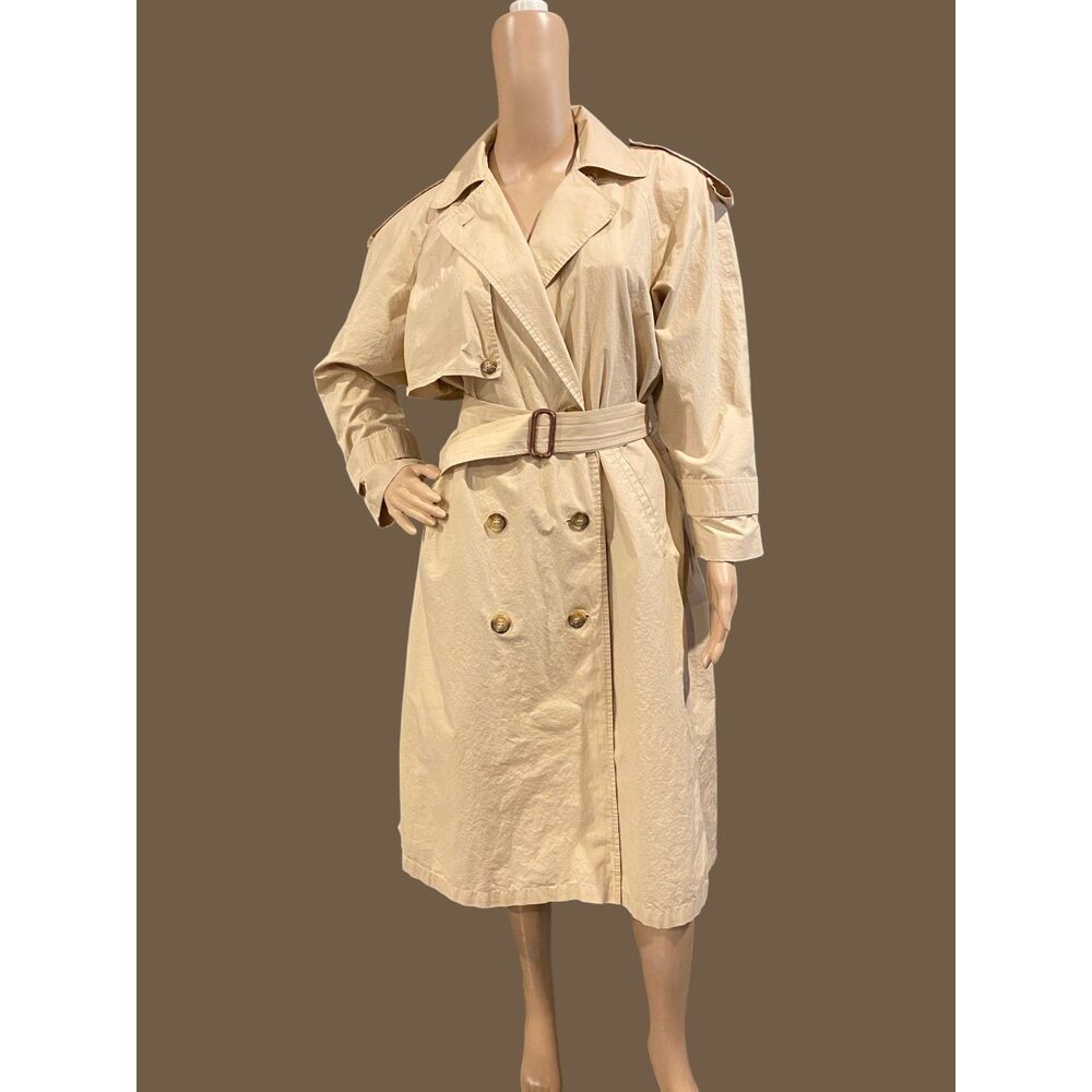 ANNE KLEIN II Rainwear Neiman Marcus 1980's Vintage Trenchcoat Raincoat Sz 6P